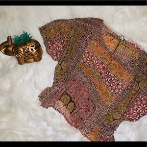 NWOT  boho paisley poncho style knit blouse